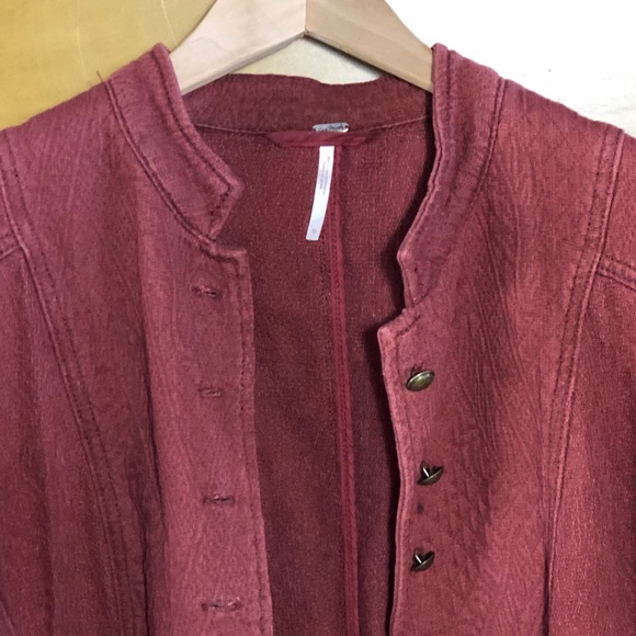 Women's Rust Jacket with Ruffle Hem - Picture 9 of 10